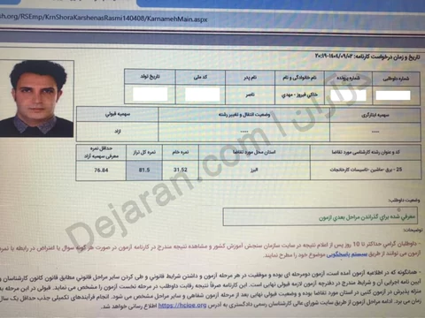 کارنامه قبولی ماشین آلات کانون 1404 - نمونه 7